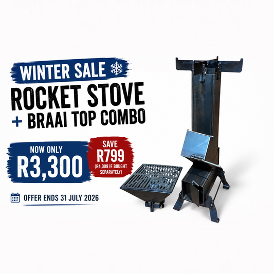 Rocket Stove + Braai Top Combo